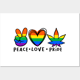 Peace Love Pride Gay Rainbow Posters and Art